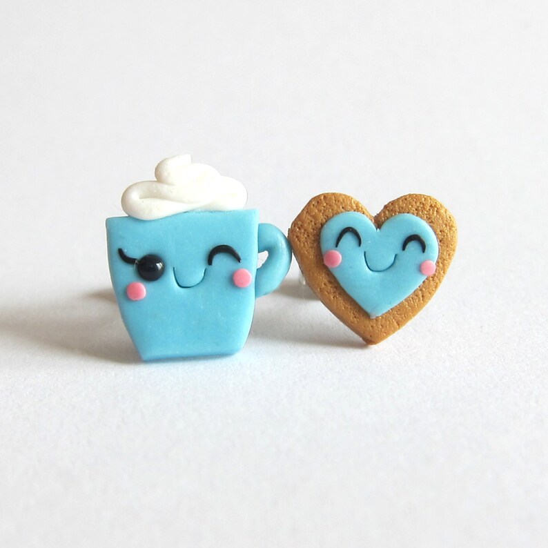 Coffee Cup Polymer clay Coffee Earrings Miniature coffee Etsy