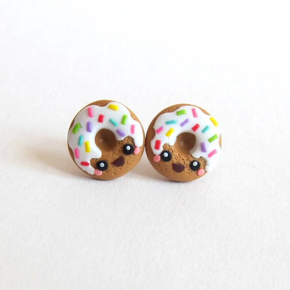 Polymer clay donut earrings deals
