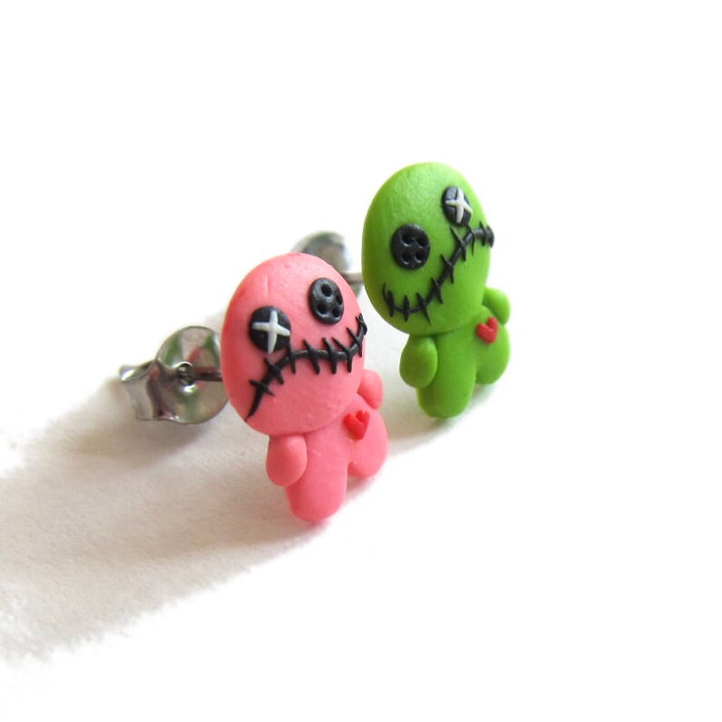 Voo Doo Doll Voodoo Doll Earrings Polymer Clay Earrings Etsy