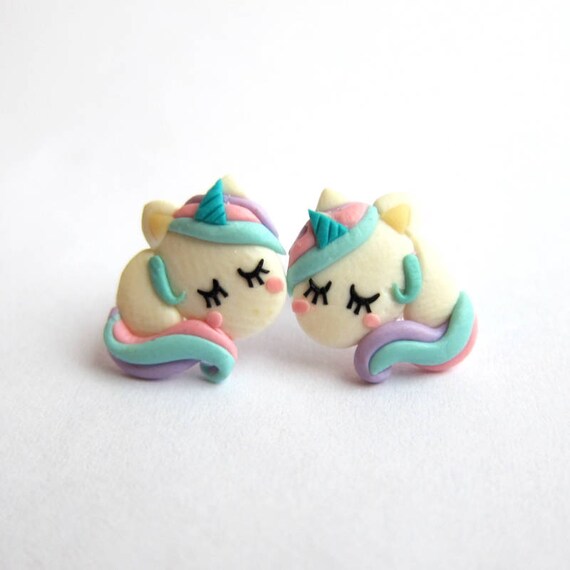 Rainbow Unicorn Earrings – Cute Unicorn Jewelry, Girls Stud