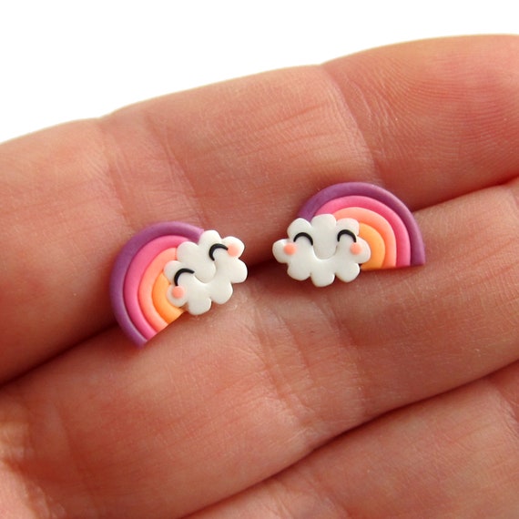 Girls rainbow earrings sale