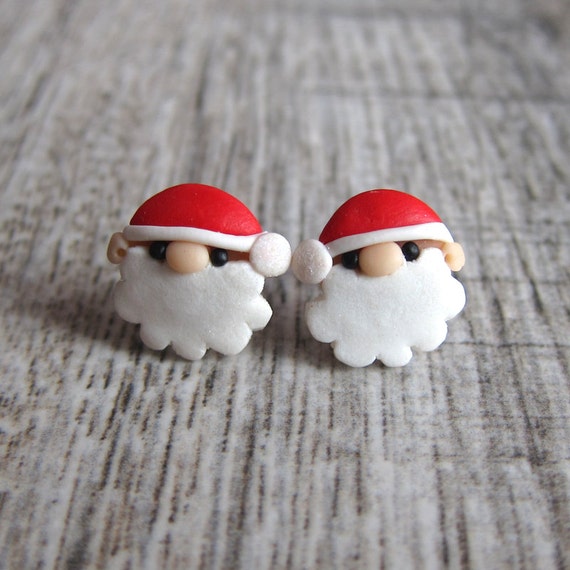 Santa Claus Earrings, St Nicholas Day, Funny Earrings, Christmas Jewelry, Polymer Clay Earrings Jewelry, Handmade Christmas Gifts For Girls