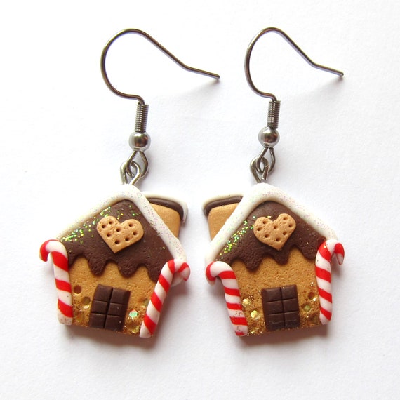 Christmas Jewelry Christmas Earrings Gingerbread House Earrings Miniature Food Earrings Christmas Gifts for Girls Gifts Funny Earrings Etsy Canada