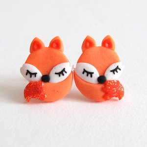 Fox Earrings, Orange Earrings, Kids Earrings, Kids Jewelry, Childrens Earrings, Childrens Jewelry, Girls Earrings, Girls Jewelry, Cute Gifts