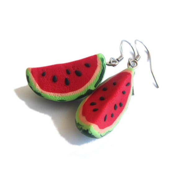 oorbellen watermeloen rode oorbellen - Etsy