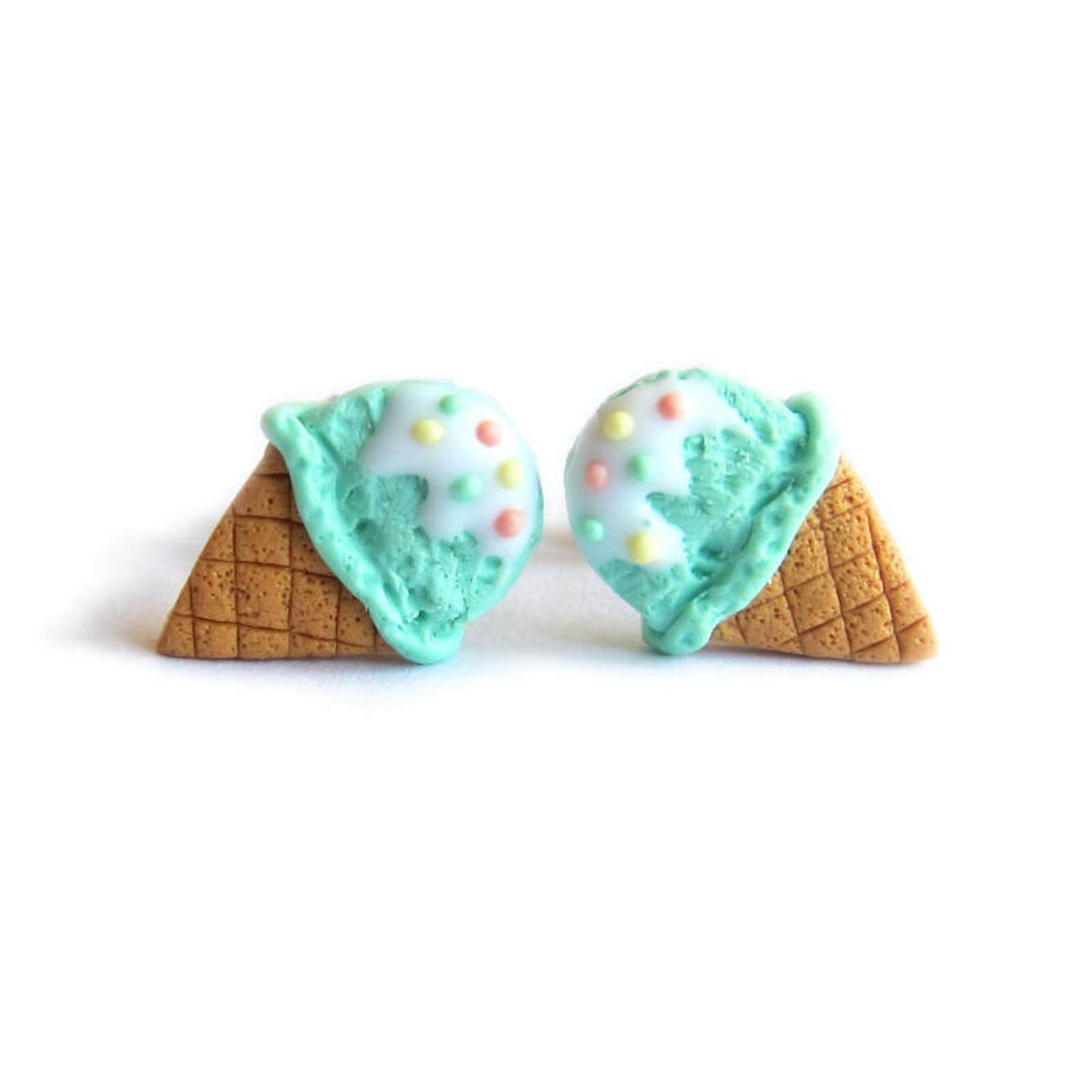Sundae Earrings Ice Cream Earrings Polymer Clay Earrings Etsy
