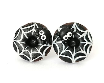 Spindelmunkörhängen – Gotiska spindelnätssmycken, kusligt Halloween-tillbehör, häxgåva