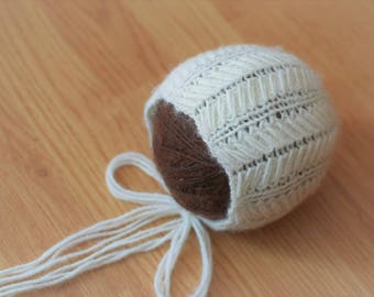 Newborn  bonnet / Newborn bonnet / Hand knit bonnet