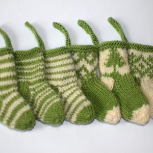 Knit mini Christmas stocking/ SET OF 6 small miniature socks/Christmas stocking ornaments/ Christmas tree decorations/ Christmas gift