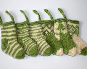 Knit mini Christmas stocking/ SET OF 6 small miniature socks/Christmas stocking ornaments/ Christmas tree decorations/ Christmas gift