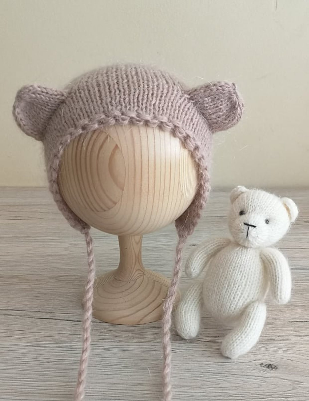 Knit Teddy Bear, Mini Bear Toy and Hat , Mini Bear Toy for Newborn ...