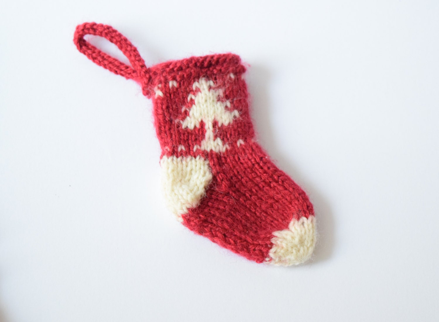 Knit Mini Christmas Stocking/ SET OF 6 Small Miniature Etsy