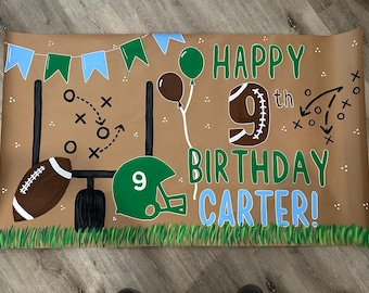 Football Birthday Banner | Happy Birthday | Birthday Boy | Customized Banner | Hand-Painted Banner