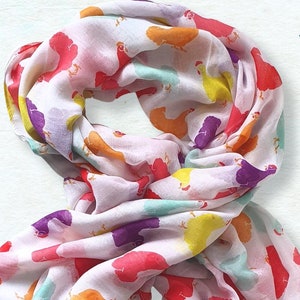 Chickens Scarf In A Box, Personalised Women's Scarf, Ladies Hens Gift, Letterbox 30th 40th 50th Birthday, Mum Grandma Present, Mothers Day image 12