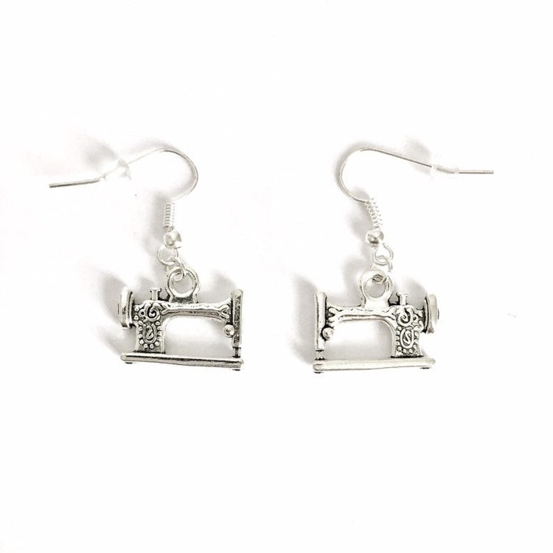 Sewing Machine Earrings Silver Novelty Seamstress Earrings Etsy
