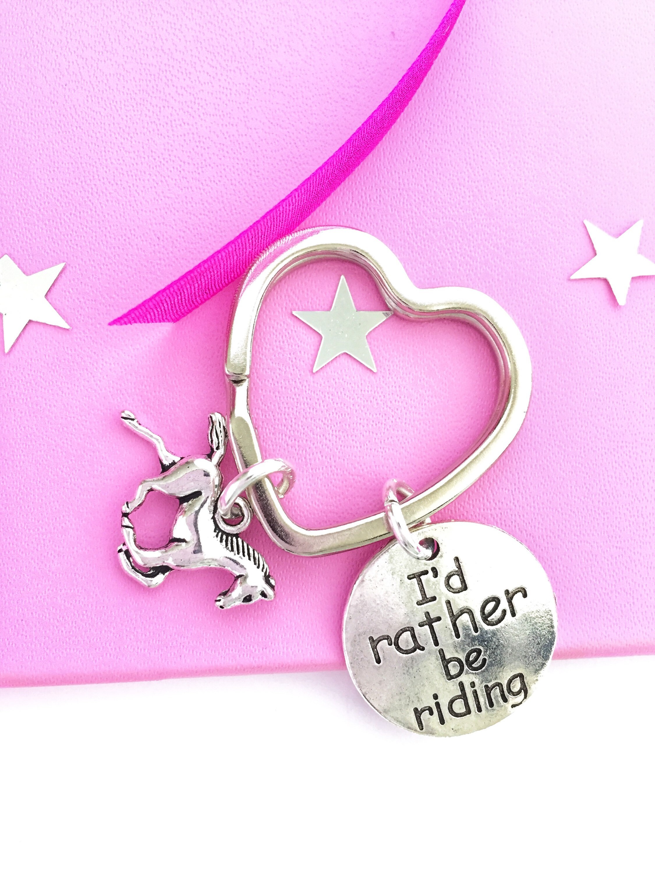 Horse Rider Keyring I'd rather be riding Horse Gift for | Etsy