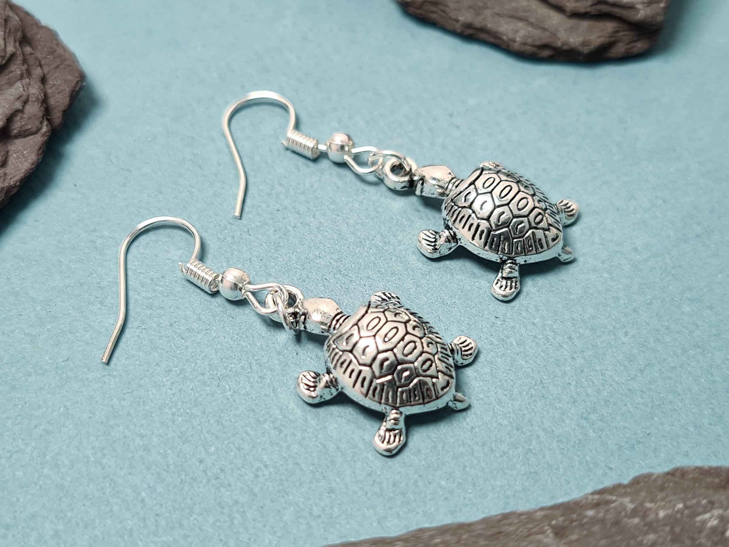 Tortoise Shell Drop Earrings For Women - 925 Silver Filled, Lab-Created Stone, Fashion Jewelry