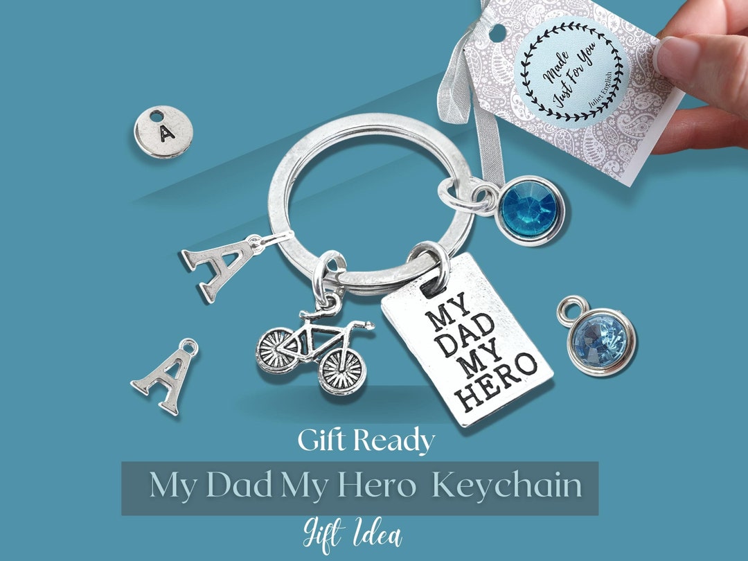 Cycling Keyring Gift for Dad Bicycle Keychain Hero Dad Key Etsy