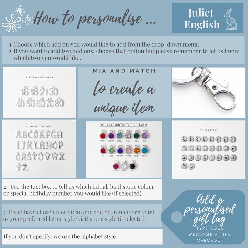 Rainbow Charm Keyring Initial Bag Charm Personalised Etsy UK