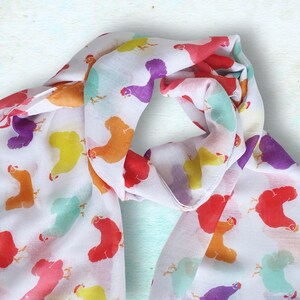 Chickens Scarf In A Box, Personalised Women's Scarf, Ladies Hens Gift, Letterbox 30th 40th 50th Birthday, Mum Grandma Present, Mothers Day image 11