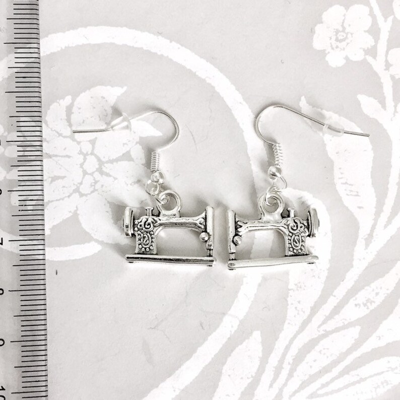 Sewing Machine Earrings Silver Novelty Seamstress Earrings Etsy