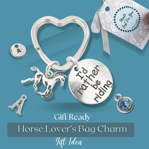 Horse Rider Keyring, I'd rather be riding, Horse Gift for Her, Horse Lover Present, Horse Rider Owner 16th 18th 21st Birthday Letterbox Gift image 4