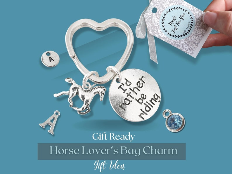 Horse Rider Keyring, I'd rather be riding, Horse Gift for Her, Horse Lover Present, Horse Rider Owner 16th 18th 21st Birthday Letterbox Gift image 4