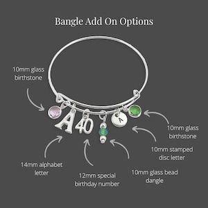 Scottish Thistle Bangle: Silver Plated Scotland Gift, Personalised Charm Bracelet image 9