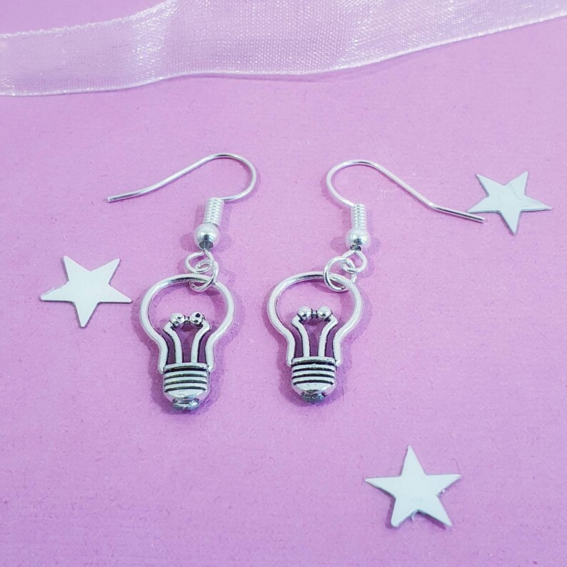 Light Bulb Novelty Earrings Quirky Light Bulb Jewellery Fun Etsy