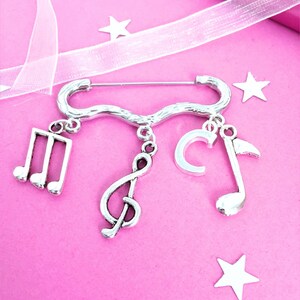 Personalised Silver Plated Music Brooch: Musician Gift
