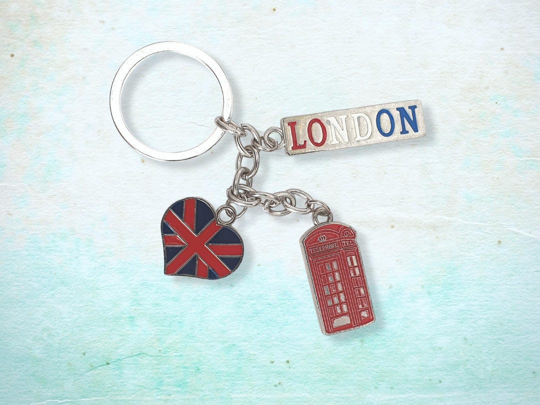 London Keyring, Union Jack Keychain, Personalised Gifts, British Flag ...