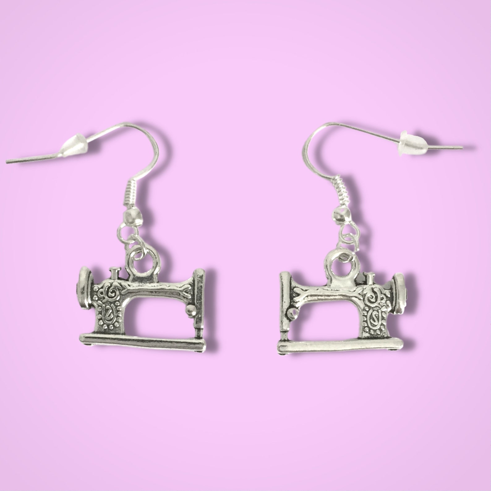 Sewing Machine Earrings Silver Novelty Seamstress Earrings | Etsy