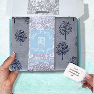 Tree of Life Scarf: Personalised Charms, Birthday Shawl in a Gift Box