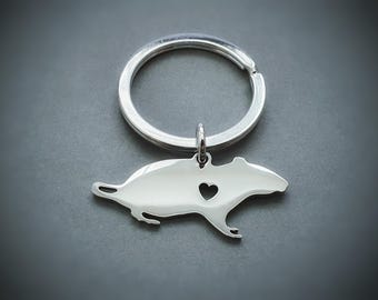 Rat Keyring, Personalised Rodent Bag Clip, 16th 18th 21st