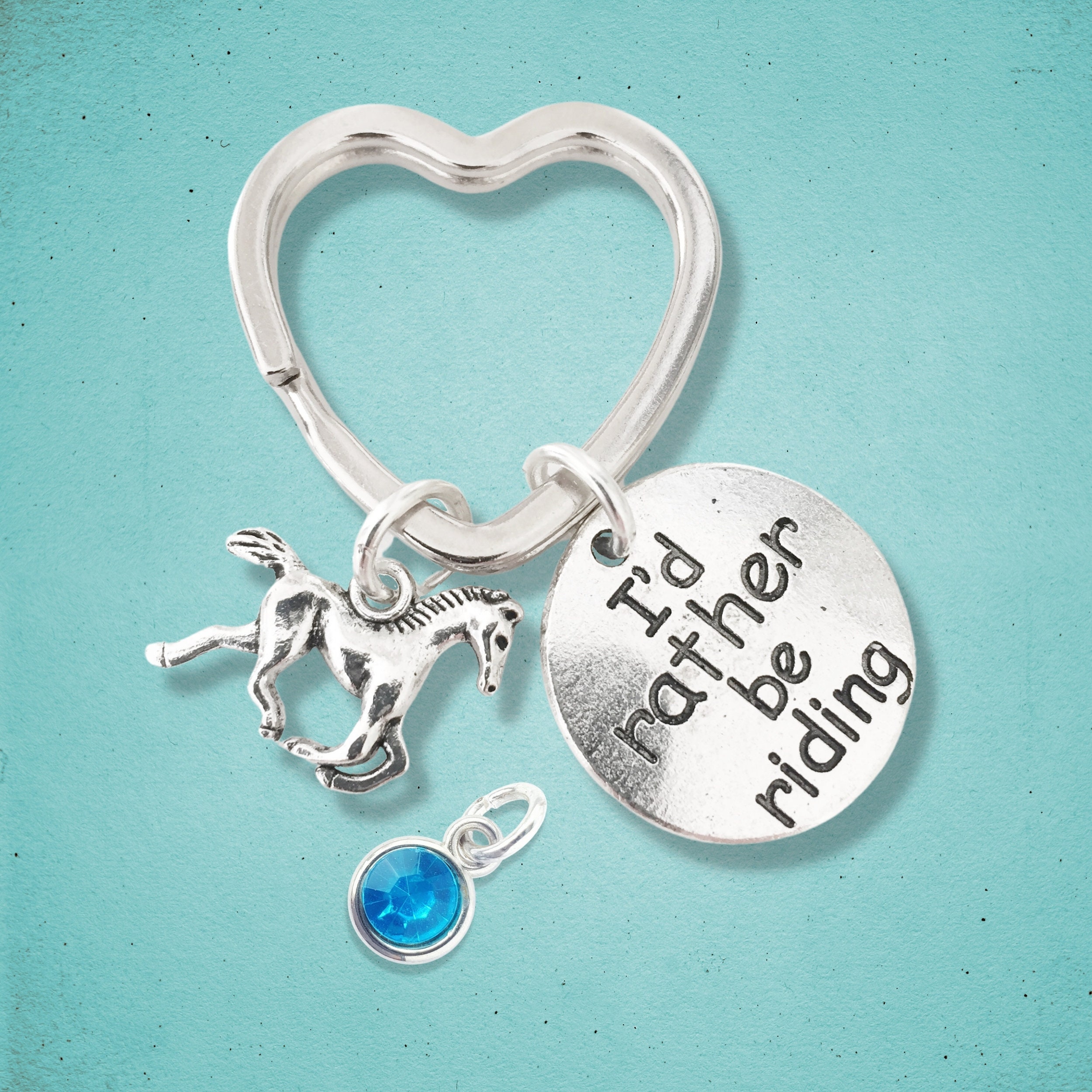 Horse Rider Keyring I'd Rather Be Riding Horse Gift for - Etsy UK