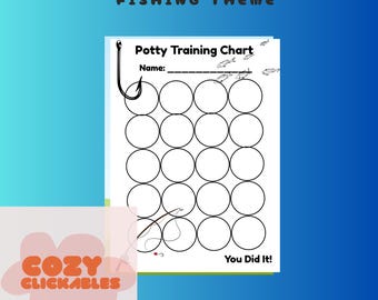 Potty Training Chart – Fishing Theme | Toddler Toilet Training Tracker | Printable Reward Chart | Boys Potty Chart PDF Download