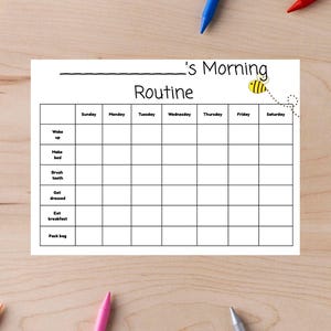 Kids Morning & Evening Routine Chart – Printable PDF for Children | 4 Designs | Daily Schedule for Kids | Digital Download Routine Planner