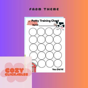 Potty Training Chart – Farm Theme | Printable Potty Reward Chart for Toddlers | Toilet Training Tracker | Barnyard Animal Design