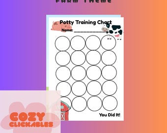 Potty Training Chart – Farm Theme | Printable Potty Reward Chart for Toddlers | Toilet Training Tracker | Barnyard Animal Design