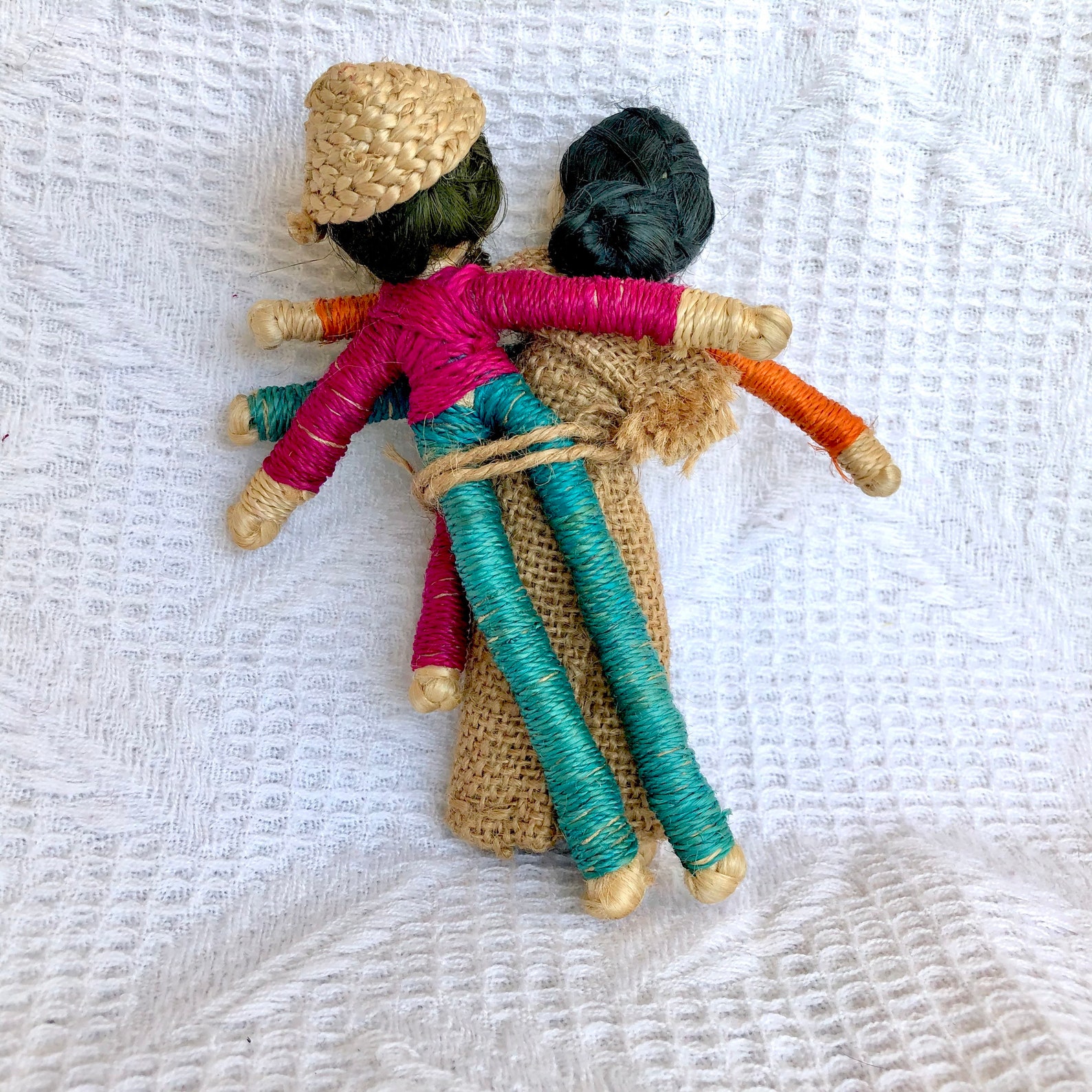 Asian Burlap Straw Family Doll Etsy