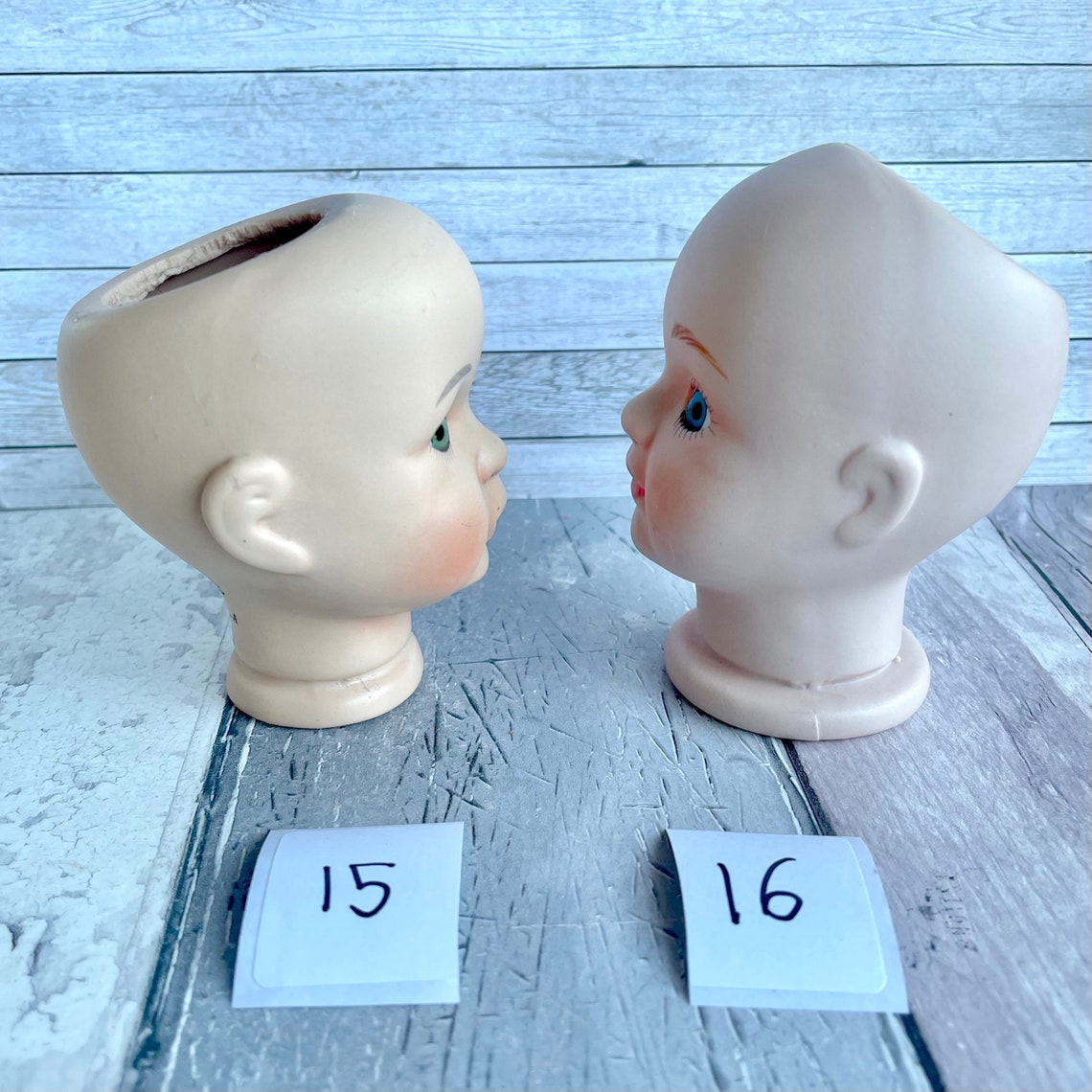Porcelain doll heads. Craft planters Etsy