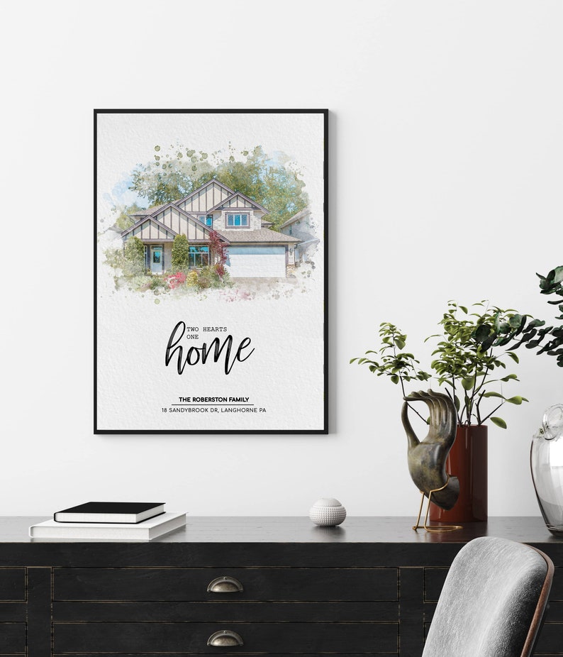 Custom House Portrait Housewarming Gift First Home Gift Home | Etsy