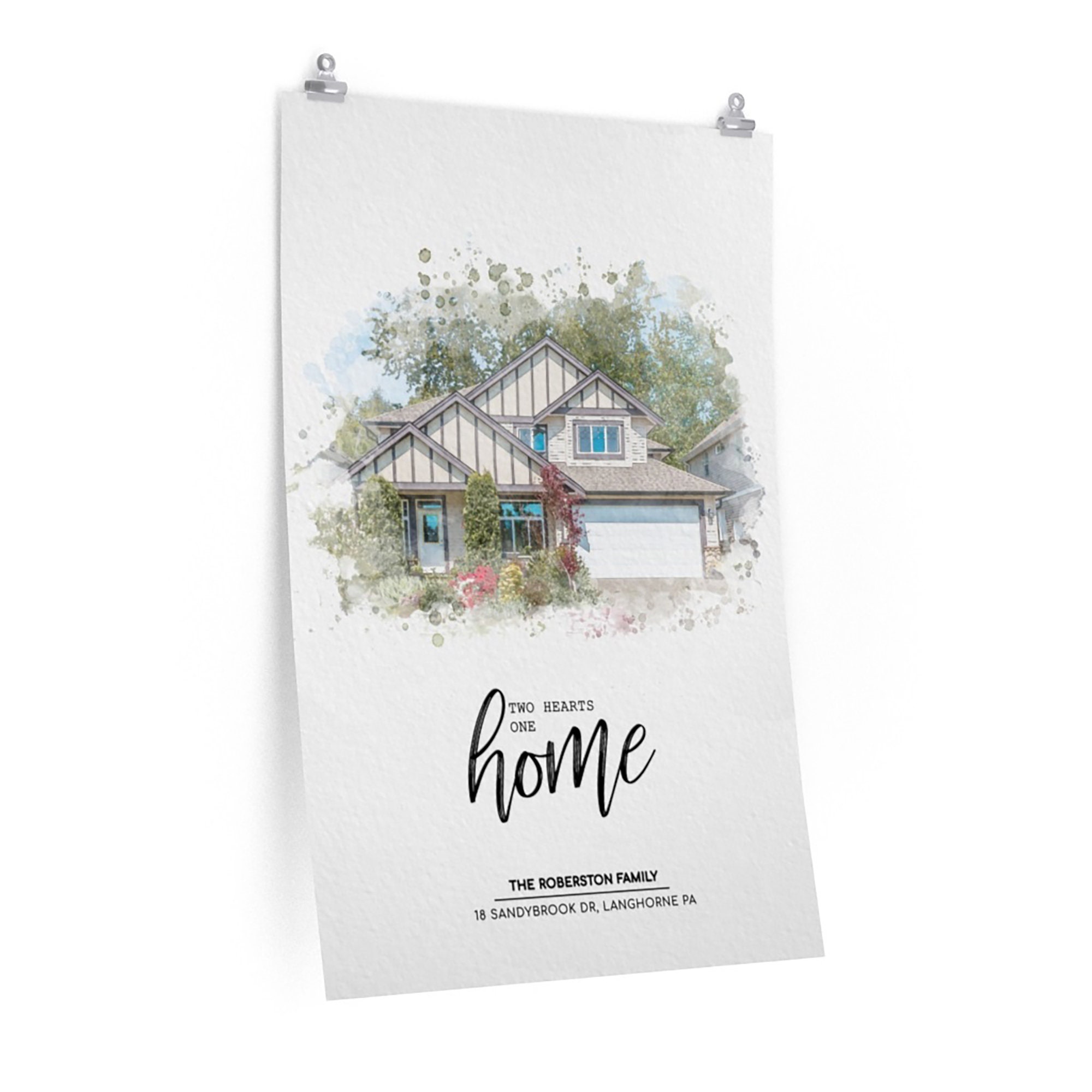 Custom House Portrait Housewarming Gift First Home Gift Home Home ...