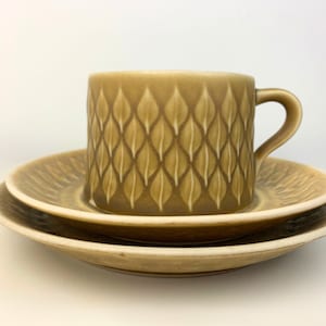Quistgaard Relief Trio Tea Set: IHQ Kronjyden | B&G, Danish Design - Mid-Century Modern Stoneware, Retro Decor from Denmark