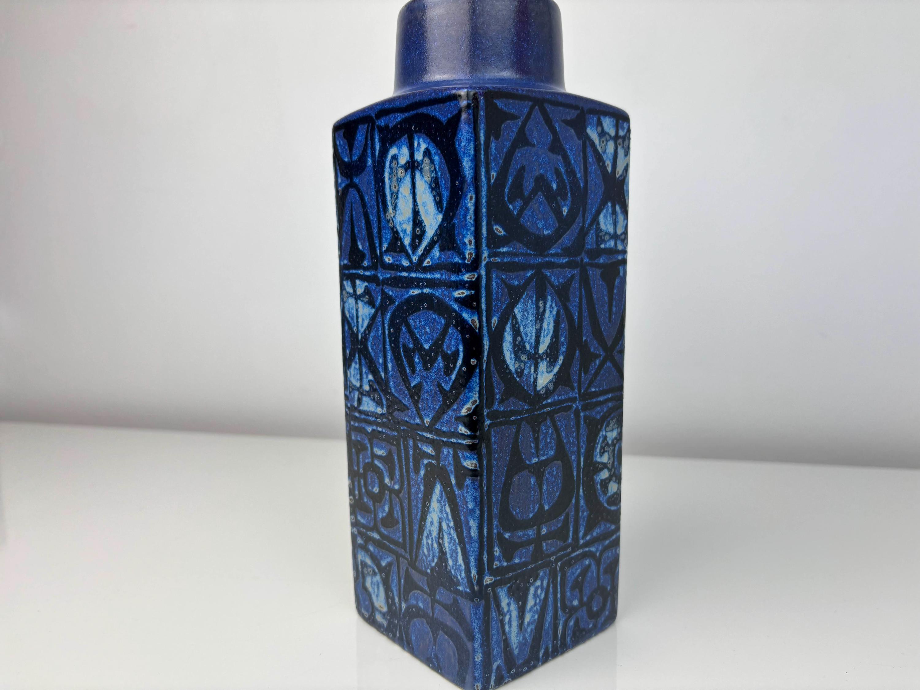 Royal Copenhagen Blue Baca Faience Vase by Nils Thorsson. Danish