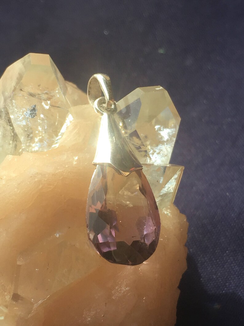 Natural Ametrine 92.5 Silver Custom Pendant 23mm x 11mm