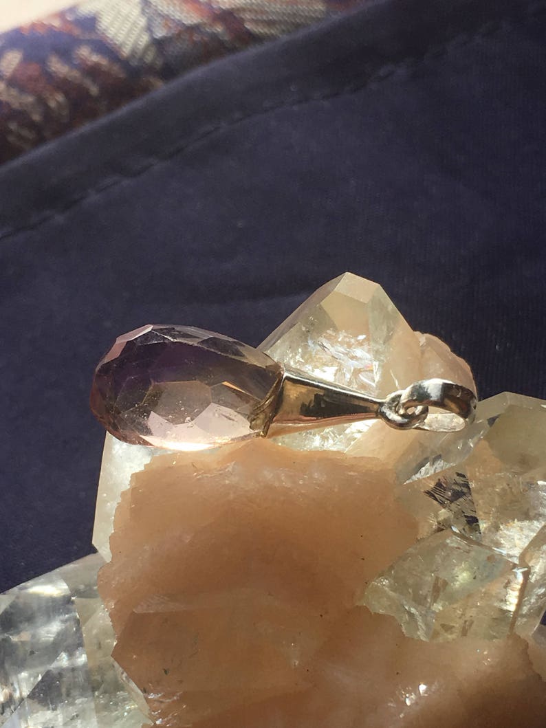 Natural Ametrine 92.5 Silver Custom Pendant 23mm x 11mm