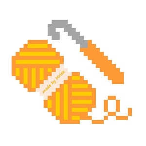 Dutch crochet pattern: Ball of yarn with crochet hook for pixel crochet logo made by Mriek image 2