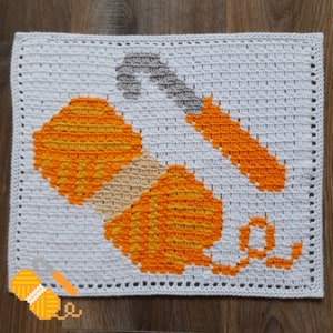 Dutch crochet pattern: Ball of yarn with crochet hook for pixel crochet logo made by Mriek image 1