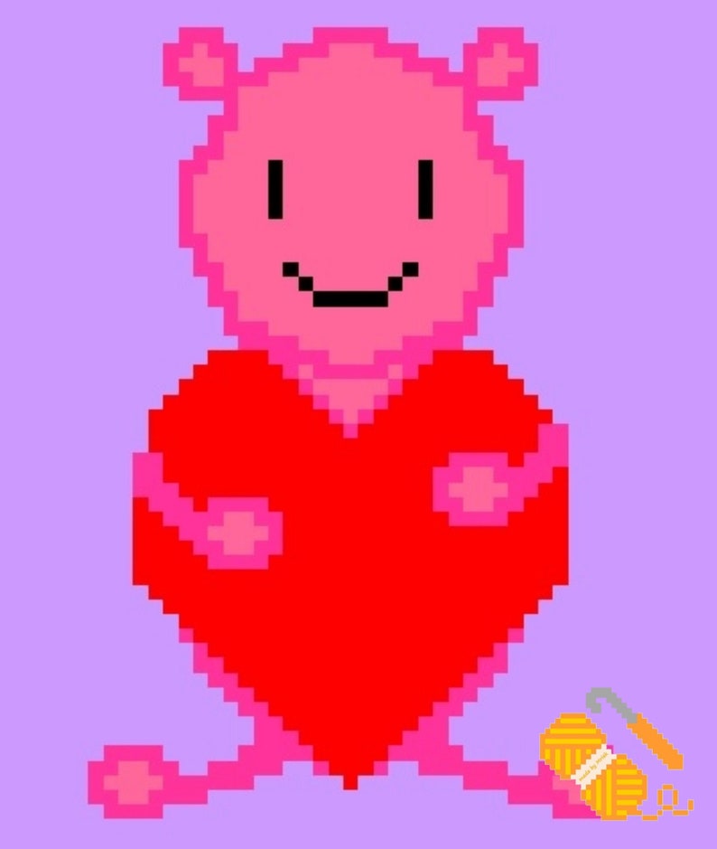 Pixel crochet pattern: Snuggie with a big hart made by Mriek image 1